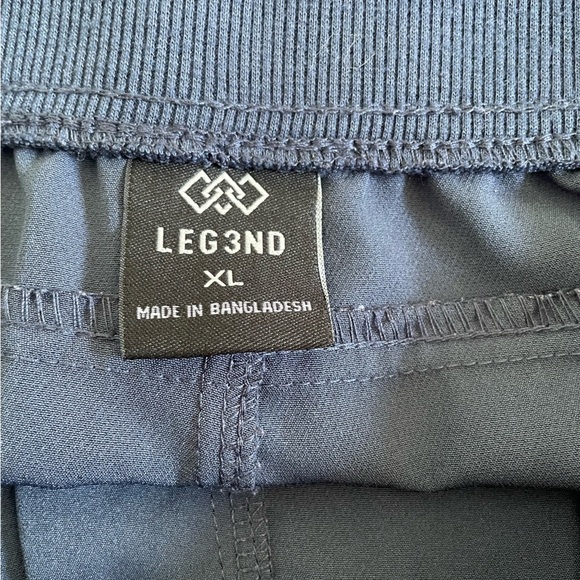 LEG3ND Blue Athletic Jogger Sweatpants Men L XL Cuffed Logo Sporty Athleisure - Picture 5 of 8